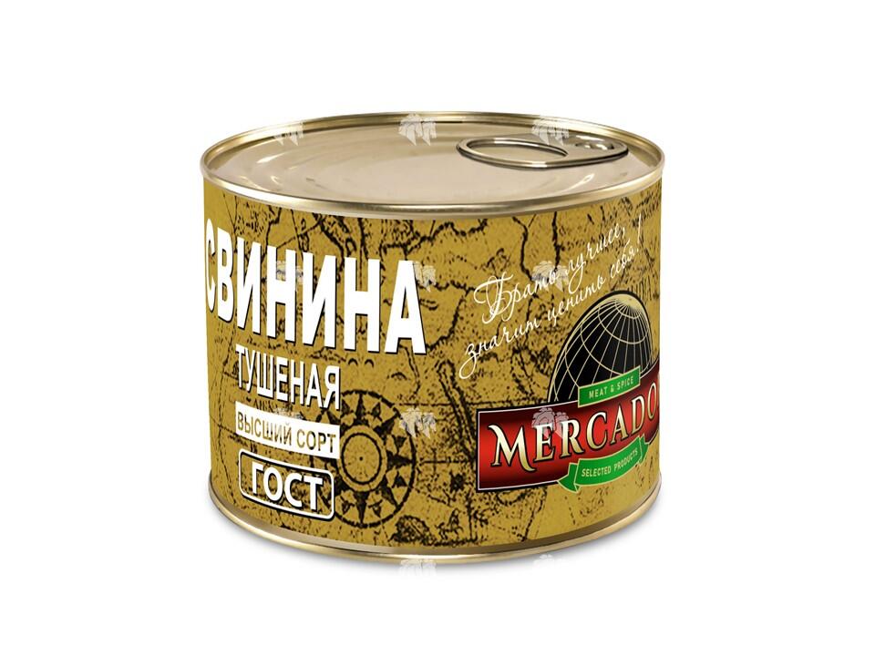 Свинина тушеная высший сорт, ГОСТ, 525г